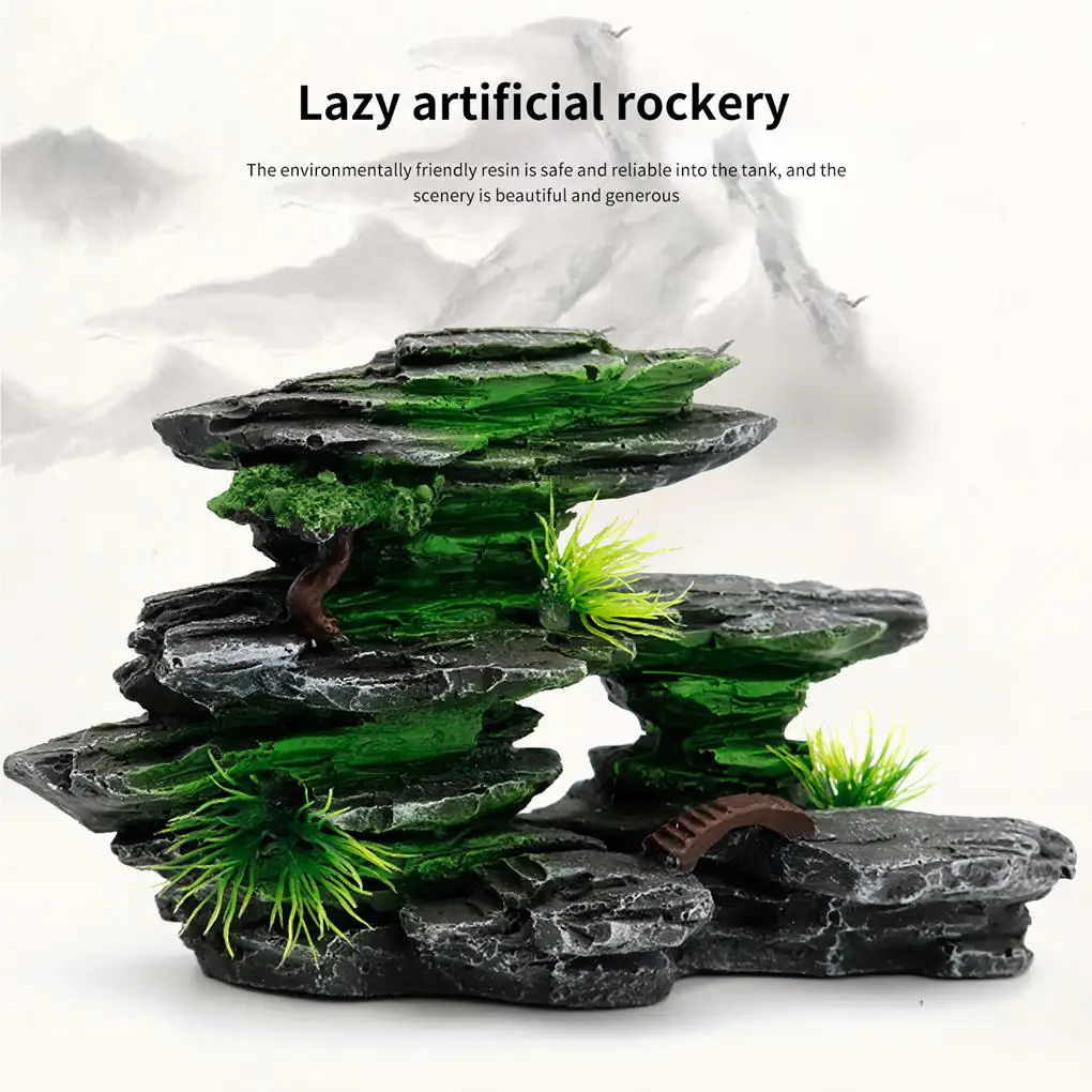 Fish Tank Decoration Coated Surface Practical Rock Mountain Decor