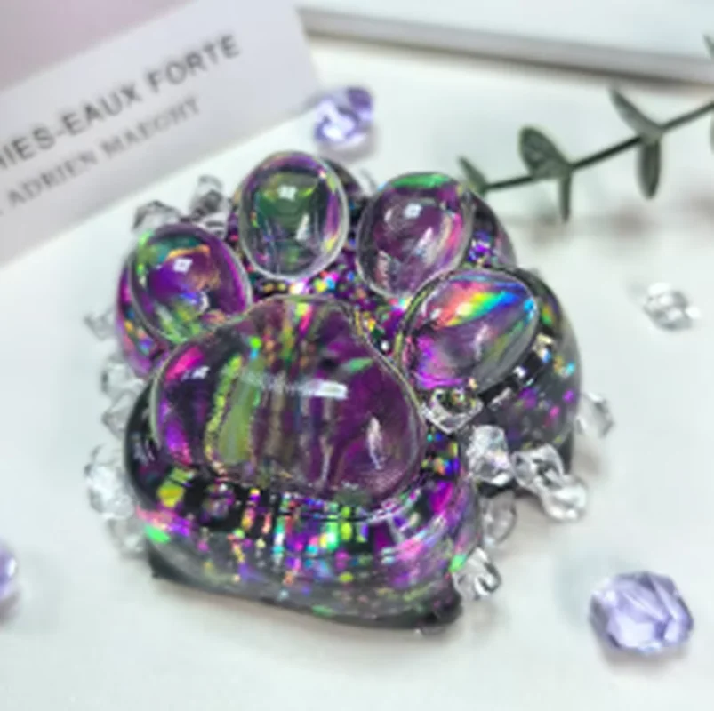 New In Stock Sparkling Aurora Cat Claw Pinch Music Crystal High Beauty Stress Relief Tool Pinch Toy Surprise Gift For Friends