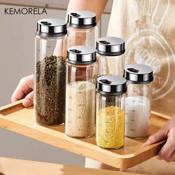 1Pcs Glass Condiment Bottle With Stainless Steel Rotatable Cap For Everyday Cooking And BBQ Pepper Shakers Kitchen Accessories