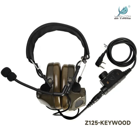 Z-TAC Military Tactical Helmet Headset Pelto Comta II Pickup Active Headphones Accessories Baofeng UV5R PTT For Shooting Wired