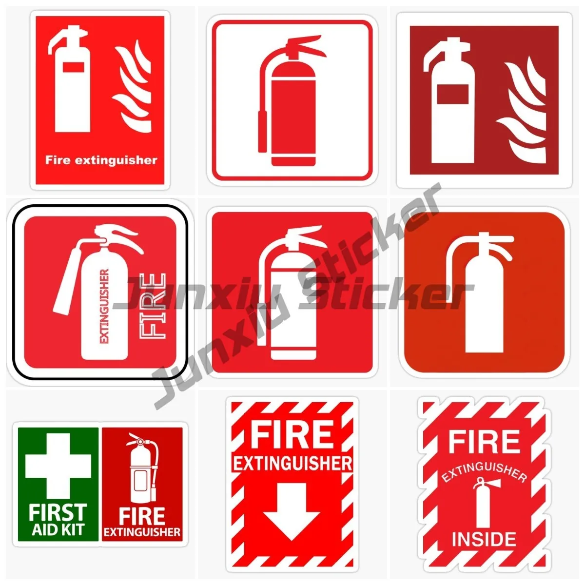 

Warning Attention Fire Extinguisher Sign Car Stickers and Decals Motorcycle Car Styling Corridor, Basement, Public Area