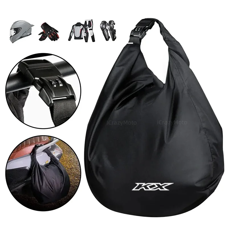 Portable Waterproof Motorcycle Helmet Bag For Kawasaki KX65 KX80 KX85 KX125 KX250 KX250F KX450F Large Capacity Password Lock