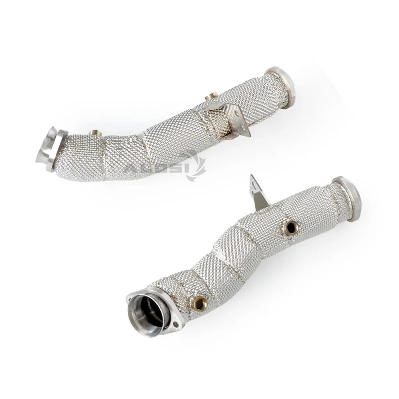 Stainless Steel Exhaust Downpipe with Heat Shield, Modification Parts, Fit for Mercedes Benz GLC43 GLC450 3.0T 2017-2022