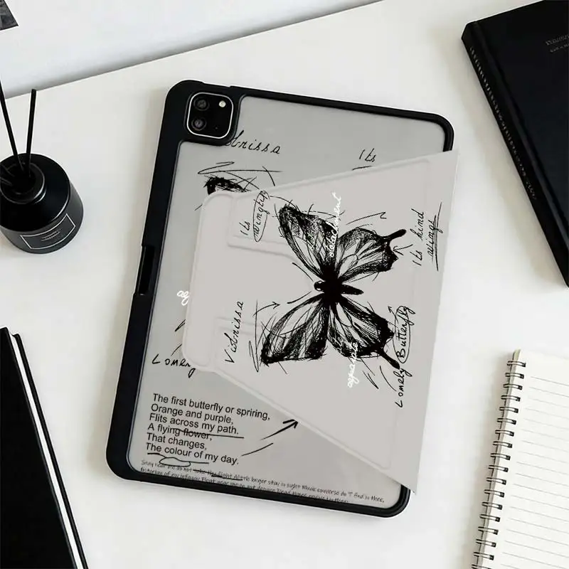 Multi-Angle 360° Rotate Acrylic Cover For iPad 10.2 7/8/9 4/5 10.9 10th IPad Mini6 8.3 Pro 10.5 Pro11 iPad A16 2025 11 Air11/13