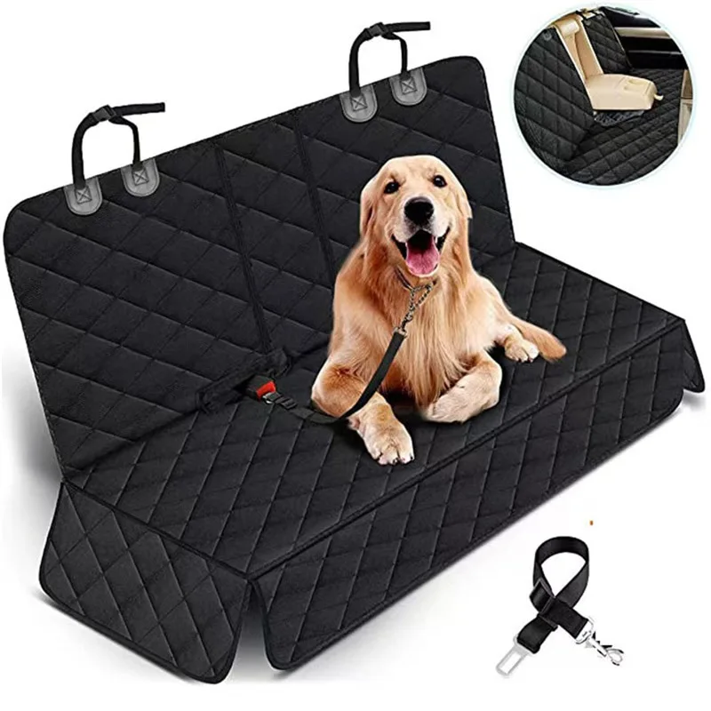 車用犬用シートカバー、後部座席用防水ペットシートプロテクターマット、滑り止め付きユニバーサル安全キャリア、お出かけ用
