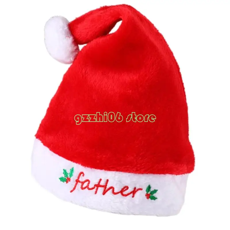 T5UF Classical Santa Hats Furry Plush Father Christmas Hats For Holiday Photography Use