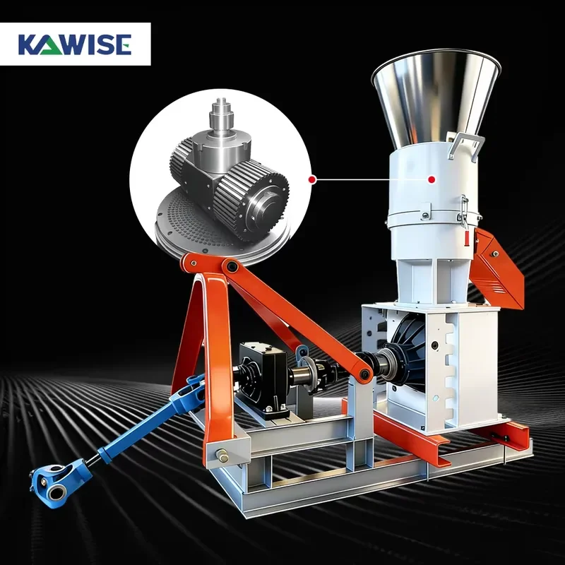PTO Livestock Feed Pellet Mill with Flat Die for Cattle Sheep Goat and Pig Feed Using Tractor Power Drive