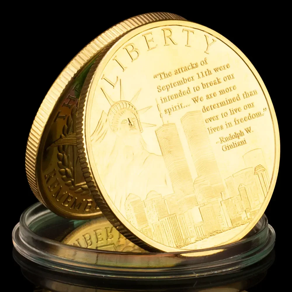 

New York City 9/11 Normal Gold Plated Coin U.S. September 11th United We Stand Challenge Coin For Collection commemorative coin