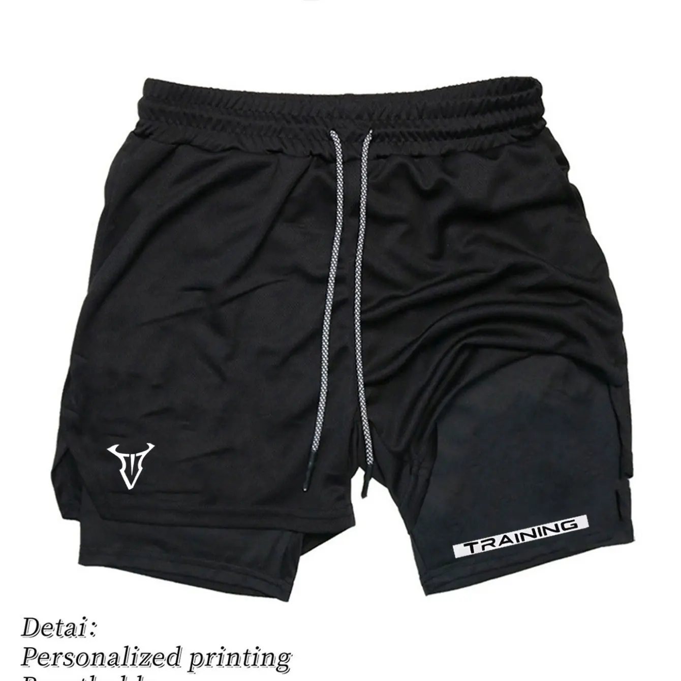 

Men Running Shorts 2 in 1 Double-deck Sport Shorts Sportswear Gym Fitness Short Pants Training Jogging Bottom Men's Clothing