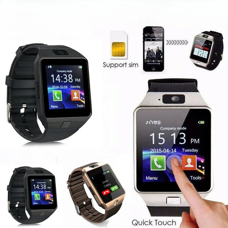 

Смарт-часы с цифровым сенсорным экраном DZ09 с камерой-браслетом, Bluetooth, наручные часы, SIM-карта, умные часы для мужчин для телефонов Ios, Android