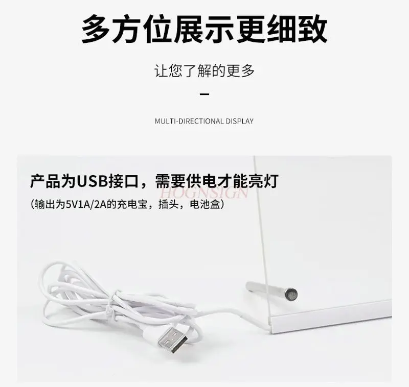 1pcs Fluorescent board, handwritten luminous advertising board, stall display board, LED light board, creative menu table board