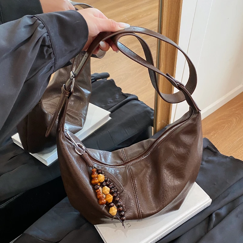 

Новая текстура, универсальные сумки-хобо, женская большая вместительная сумка через плечо, мятая дизайнерская сумка для покупок