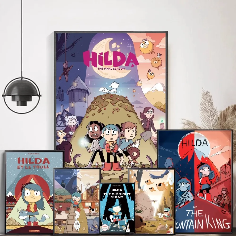 H-Hilda мультфильм девушка классические винтажные постеры водостойкая бумажная наклейка кофейня бар домашний декор
