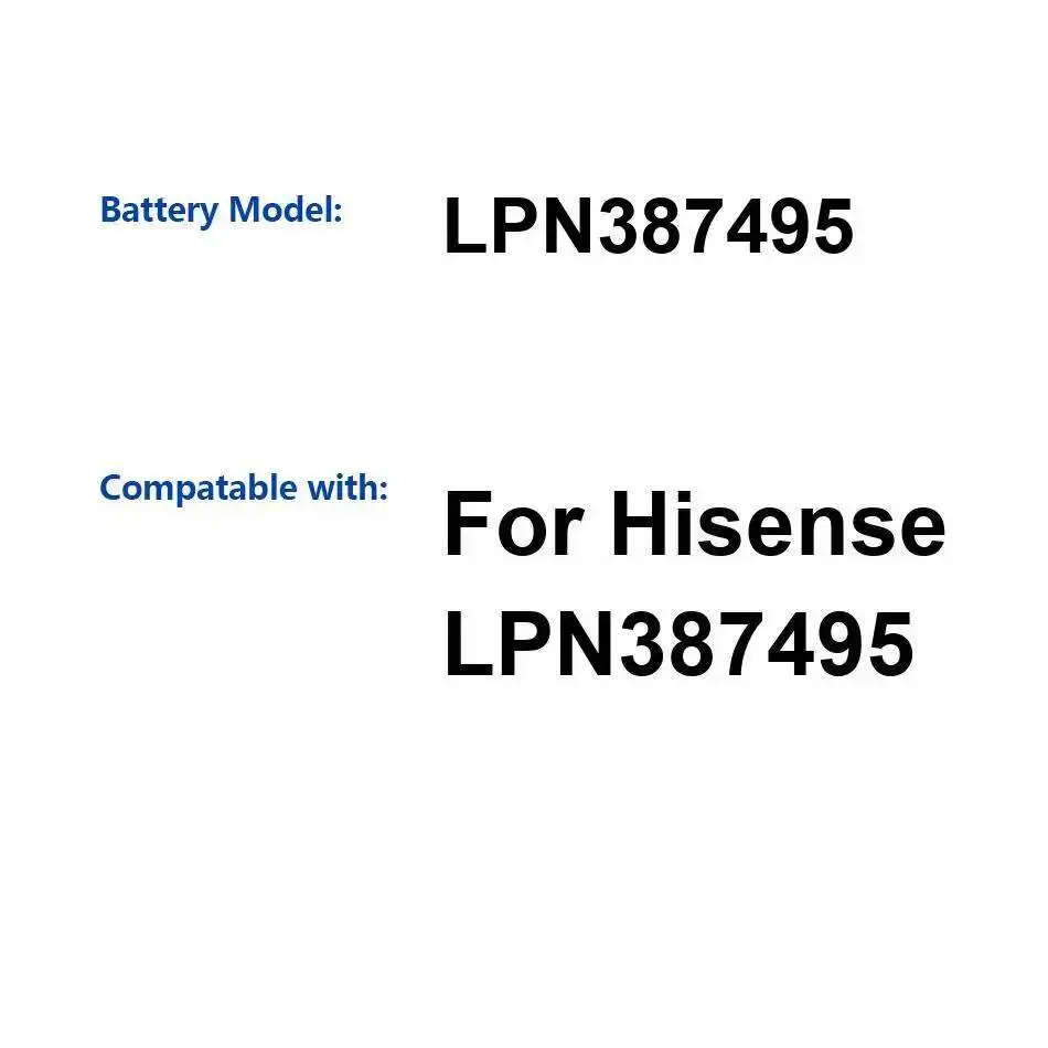 

Long-Lasting Mobile Phone Battery For Hisense LPN387495 5100Mah Premium Replacement