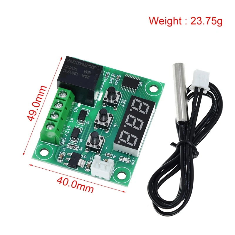 TZT W1209 Blue/Red light DC 12V heat cool temp thermostat temperature control switch temperature controller thermometer thermo image 2