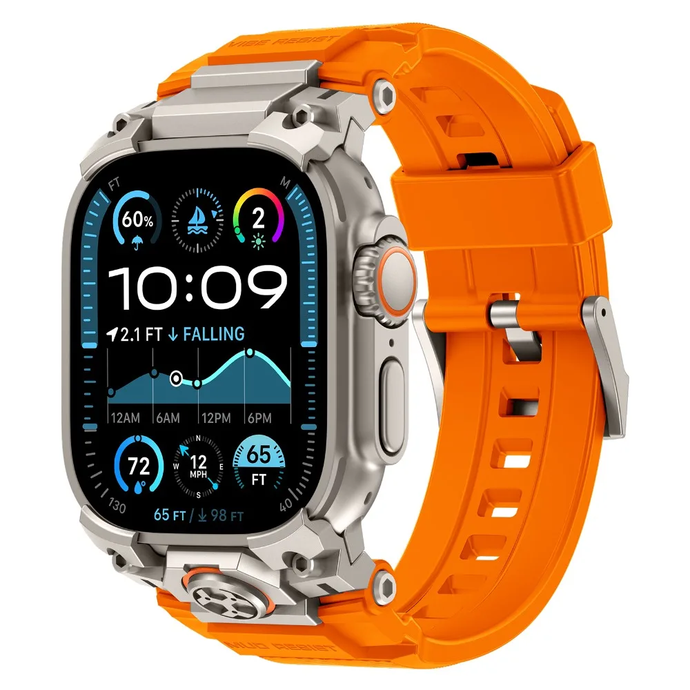 สายนาฬิกาซิลิโคนสแตนเลสสำหรับ Apple Watch Ultra 3 49 มม. สายรัดข้อมือสปอร์ตสุดหรูสำหรับ Iwatch Ultra 2 1 49 มม. สำหรับผู้ชาย สายรัดข้อมือสำหรับกิจกรรมกลางแจ้ง