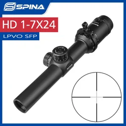 SPINA OPTICS Tactical LPVO 1-7x24 Short Dot Sight Quick Aiming Shooting Hunting Rifle Scope Riflescope .223.556.308 22LR etc