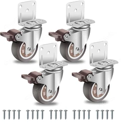 4pcs/lot Universal Swivel Casters for Table Chair Sofa with Safety Brake Heavy Duty Furniture Wheel Castor Silent Trolley Wheels