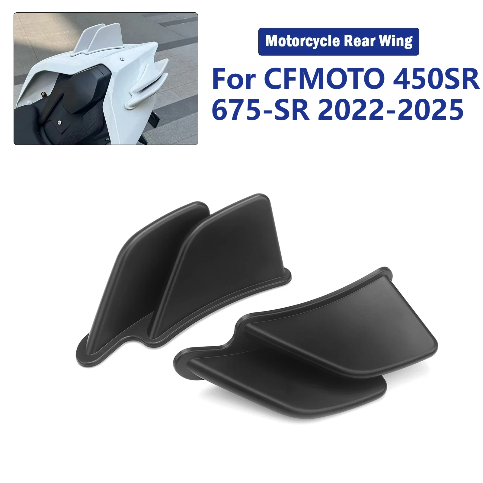 

Motorcycle Rear Seat Hump Cover With Winglets For CFMOTO 450SR 675SR QJMotor 600RS Modified Tail Fairing Racing Cowl Accessories