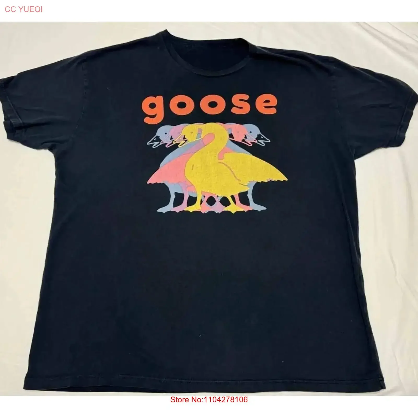 Vintage Goose Jam Band Concert Black Cotton T Shirt Full Size S 5XL long or short sleeves vintage Washed Casual