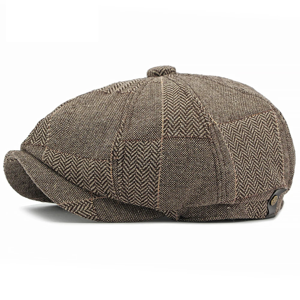 HT4341 Baret Cap Lente Herfst Caps voor Mannen Vrouwen Vintage Plaid Achthoekige Cap Hoed Vrouwelijke Retro Kunstenaar Schilder Mannelijke Baret Hoeden