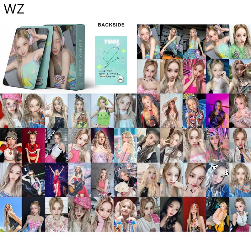Kpop 55pcs/set (G)I-DLE Small Card Song Yuqi Small Card Song Yuqi I FEEL Album LOMO Card Gidle Female Combination Print Photo