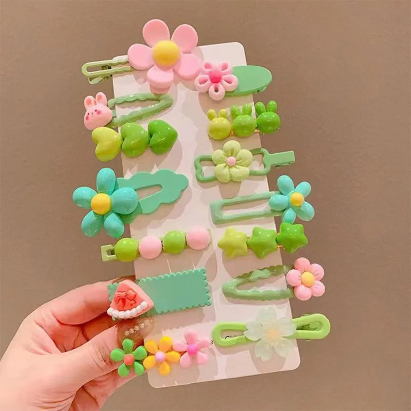 Bangs Broken Hair Magic Tools Girls' Macaron Flower Hairpins Small Girls' Lovely Headwear Hair Accessories Woman