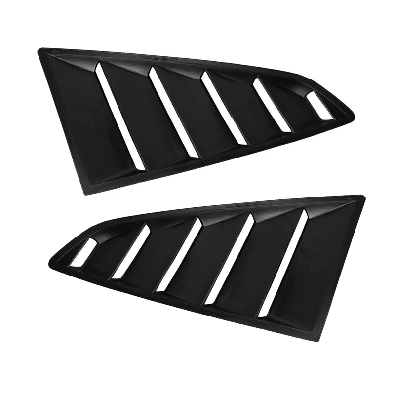 1Set Matte Black Finish Rear Side Vent Quarter Window Louver Shutter Cover Trim Parts Accessories Fit For Ford Mustang 2015+