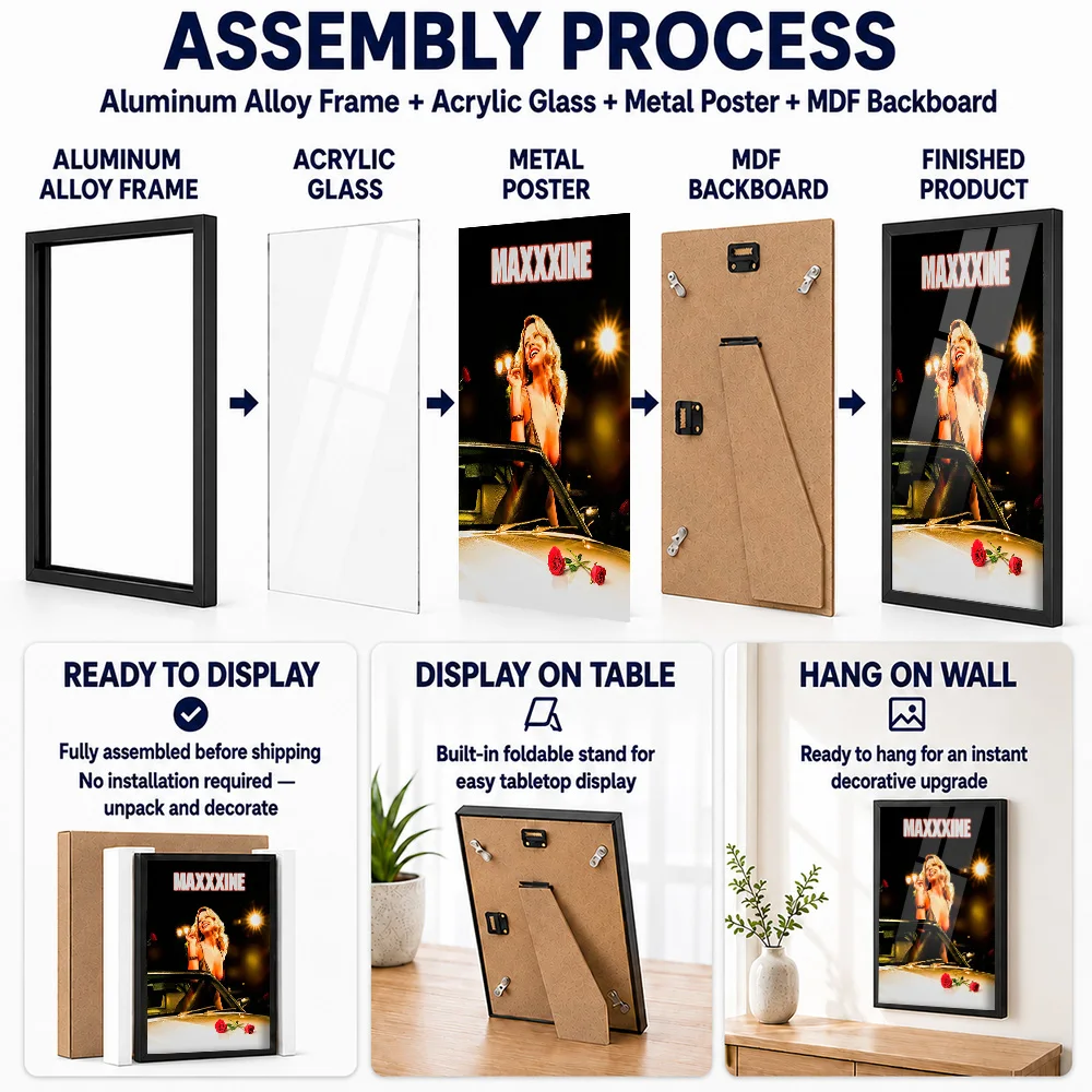 Maxxxine Movie Metal Poster With Aluminum Alloy Frame Personalized Photo Story Style Wall Art For Studio Memorable Viewer Gift