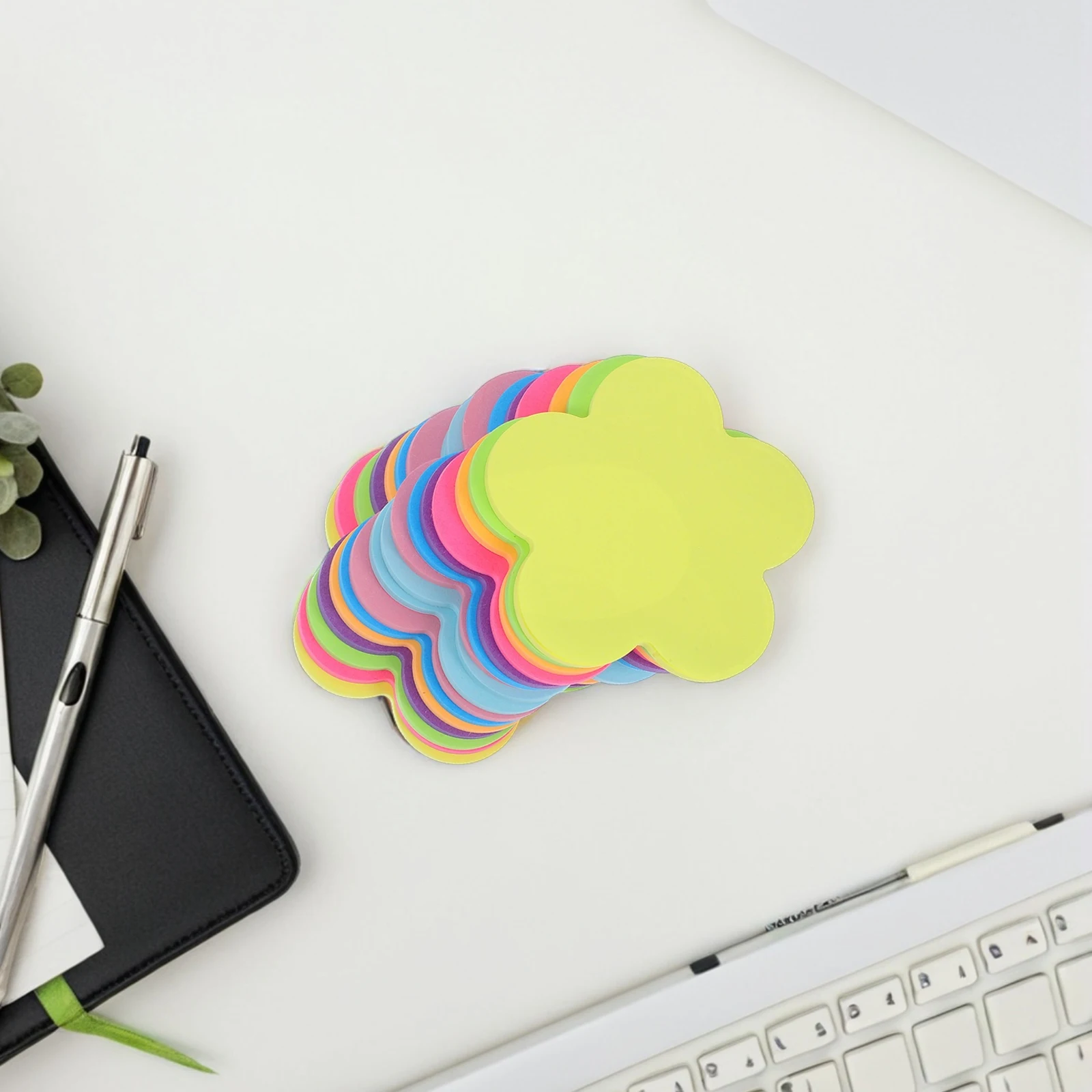 

16pcs 2 Sets Plum Blossom Colorful Memo Pads Strong Adhesive Notebooks Tabs Classroom Stickers