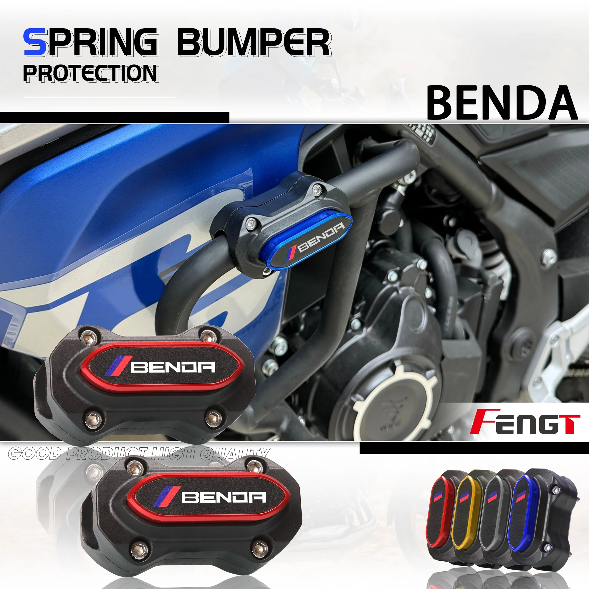 For Benda BD300 BD 300 Motorcycle Benda BD300 Engine Cover Bumper Spring Protection Decorative Block Accessories With logo Benda