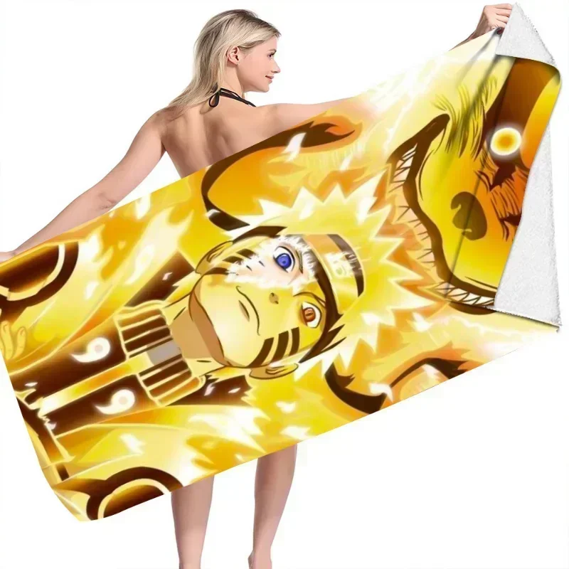Anime Naruto Beach Towel Cartoon Uzumaki Summer Towels Bathroom Bath Towel Swim Quick Dry Towels Travel Towel Prop Toy Gift