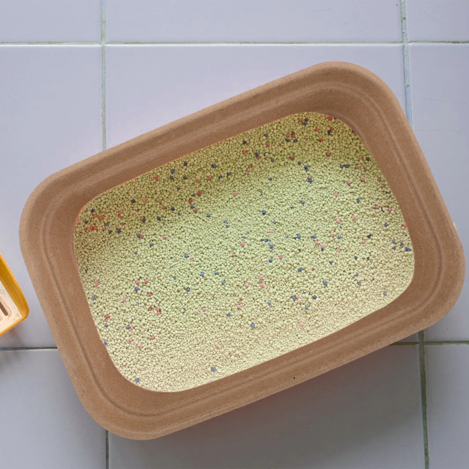 

2Pcs Large Capacity Cat Litter Box Made of Sturdy Pulp Material Open Top Design Splash Proof Lightweight Easy to Move and