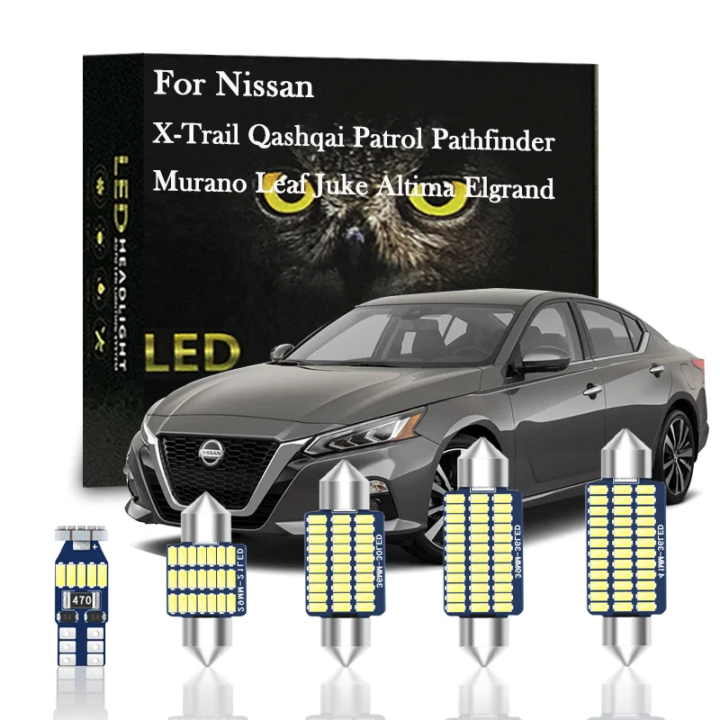 

Canbus Indoor Light LED For Nissan X Trail T31 T32 Qashqai J10 J11 Patrol Pathfinder R51 Murano Leaf Juke Altima Elgrand