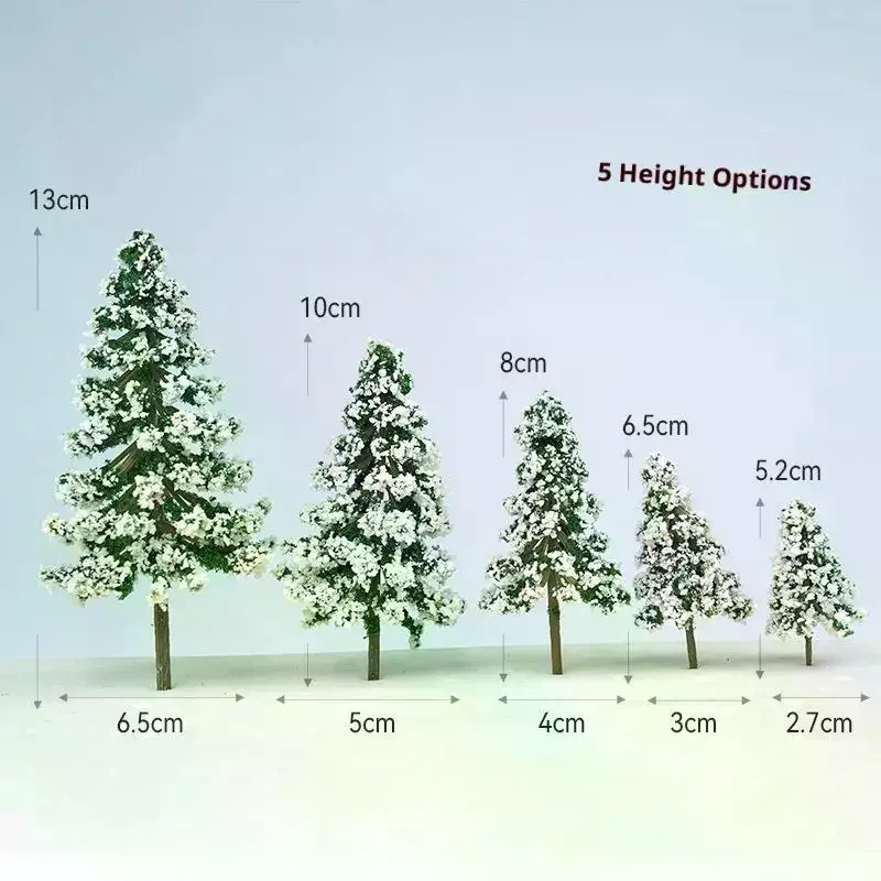 /PFU/Decoration 5 Sizes Of Mini Snow Pine Model Scenery Trees For Christmas Decoration Winter Ornaments Crafts For Home Xmas