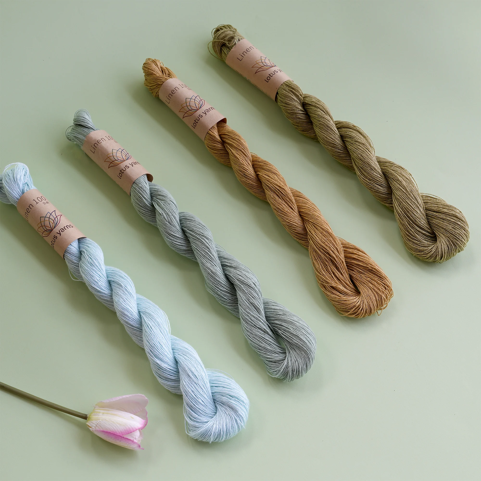 5*50g hank 100% Linen Natural Yarn Hand Knitting Yarn Colored yarn