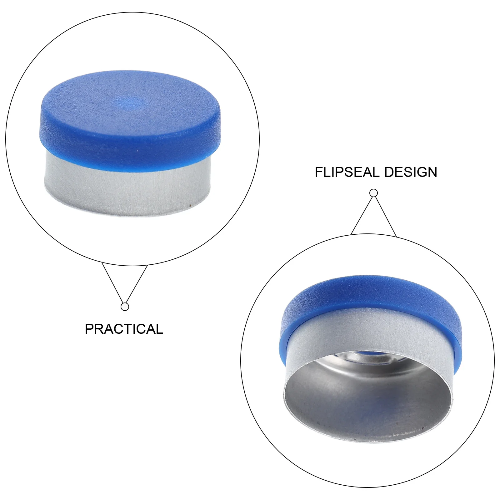 200 قطعة قبعات علوية قابلة للطي لعينة الجرار غطاء عازل آمن لقوارير مساحة الرأس غطاء ألومنيوم بلاستيكي مقاوم للمواد الكيميائية