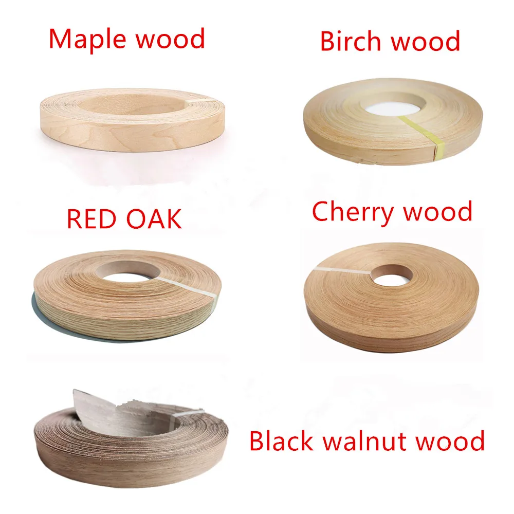 50Meters/roller Width:20mm Thickness:0.5mm Natural White Birch Edge Banding Strip Wood Veneer Sheets