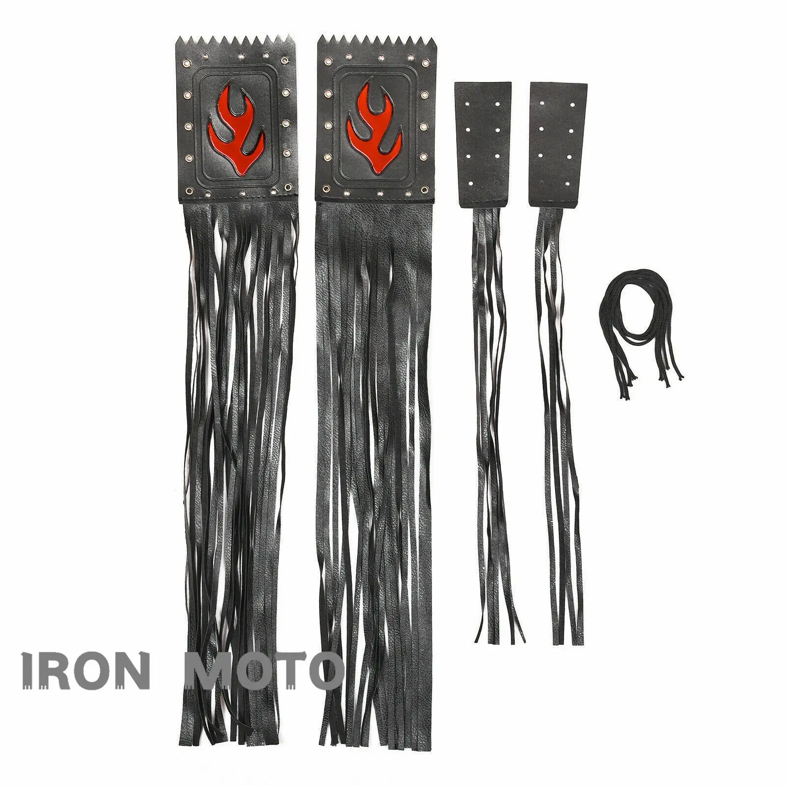 Motorcycle Handle Fringe Retro Flame , Decorative Handlebar Tassels, Fringe Grip Cover for Cruiser/Chopper/Bobber/Cafe Racer
