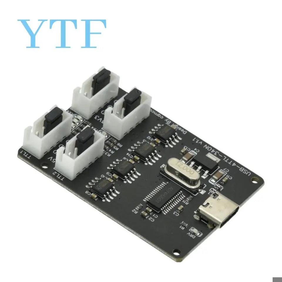 USB To TTL Module CH340 HUB TYPE-C Interface 4-Channel Four Independent TTL