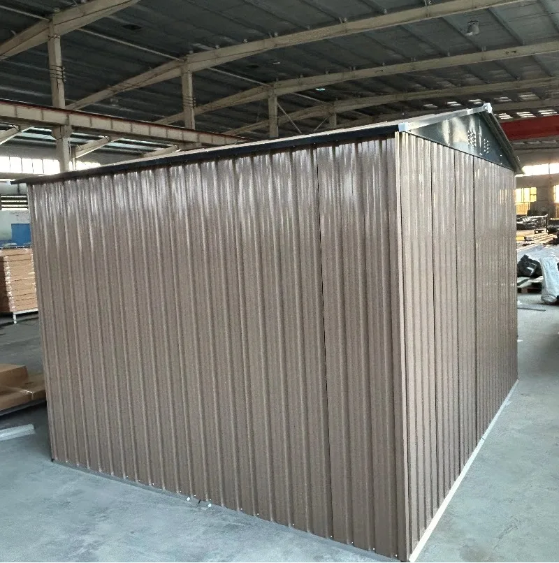 10x8 قدم كتلة اللون البني سقيفة معدنية قمة سقف دافق الباب أدوات التخزين في الهواء الطلق غرفة #6