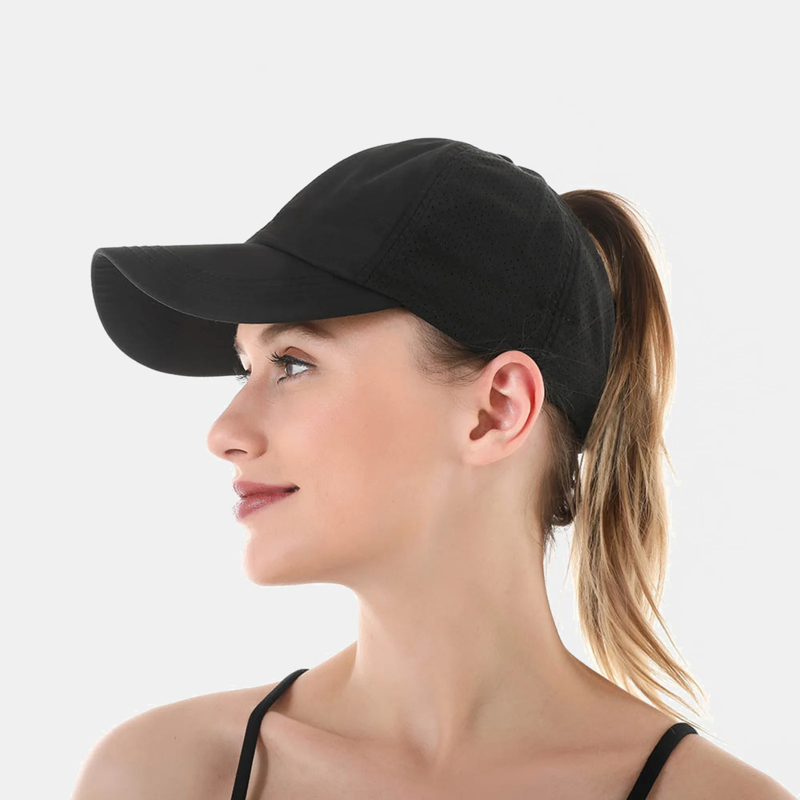 Boné de beisebol feminino de cor sólida, boné de beisebol feminino de secagem rápida, ajustável, moderno, chapéu de proteção solar para corrida, caminhada, treinamento