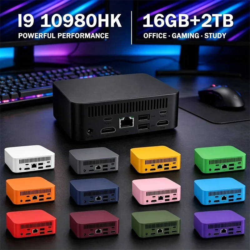 Mini PC Intel Core I9 10980HK Windows 11 Small Pocket Cmputer 16GB RAM 1/2TB SSD WIFI6 BT5.2 4K Desktop PC Gaming Computer