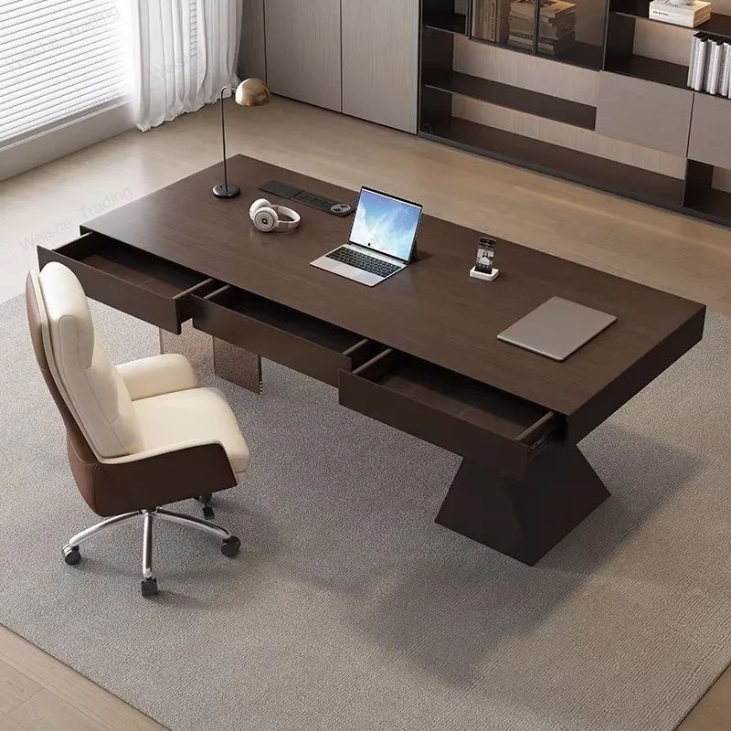 

Italian minimalist desk, high-end household acrylic suspended computer desk, light luxury, modern living room, solid wood desk