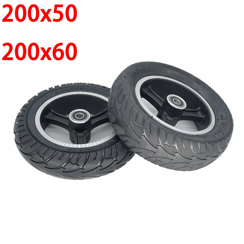 

Electric scooter wheels 200x60 200x50 scooter solid tires with rims 8 inch Non inflatable explosion proof tyres and hub