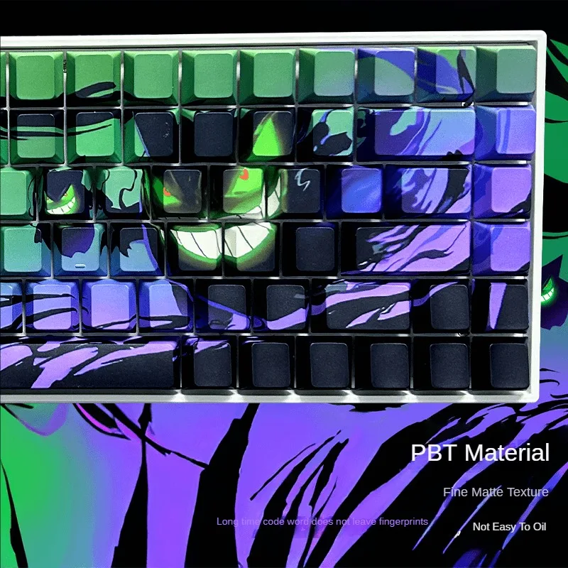 Side-word Light Transmission Keycaps Cherry Height PBT Thermal Sublimation For 61 68 Mechanical Keyboard