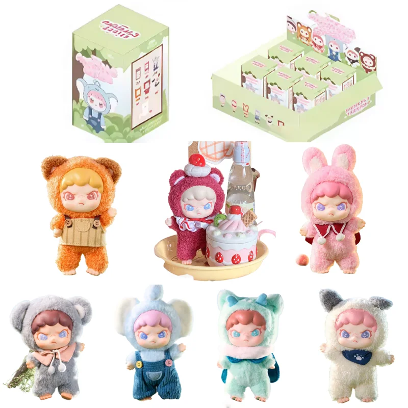 Genuíno dora irmã mais velha rongrong animal brinquedos de pelúcia caixas cegas bonecas de pelúcia na moda estatuetas brinquedos de pelúcia presentes de aniversário funly