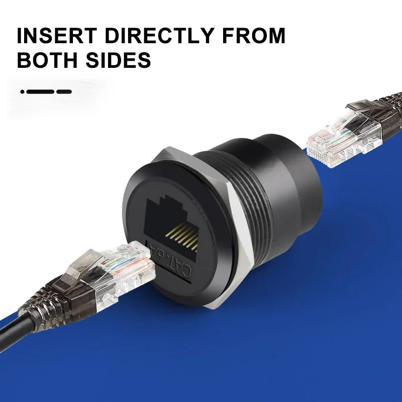 1PC CAT6A C-Type RJ45 Panel Mount Data Signal Connector Network Shielded/Unshielded Chassis Plug Cat6 Internet 8p8c RJ45 Modular
