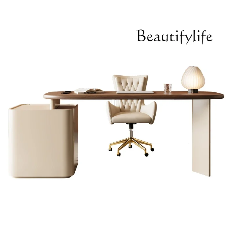

Q French desk cream style solid wood study desk minimalist writing desk beauty salon consultation table
