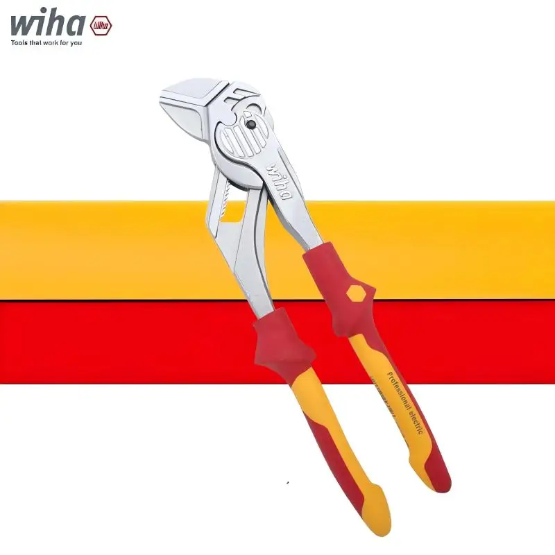 

Wiha 44314 Electrician's Insulated Pliers Wrench 1000V VDE 250mm Ratchet Function Dual-Color Handle 10-inch Adjustable Wrench